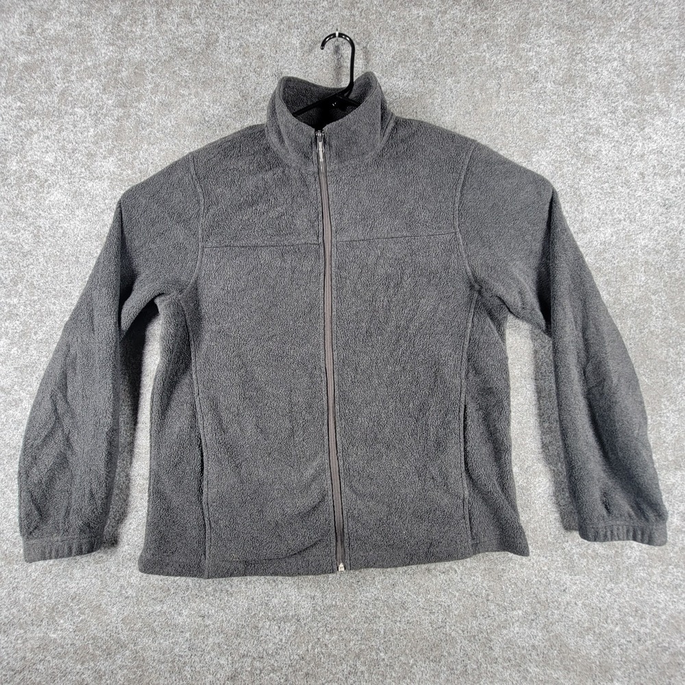 Swiss Alps Full Zip Jacket Mens M Charcoal Gray Polar Fleece Outdoor Performance